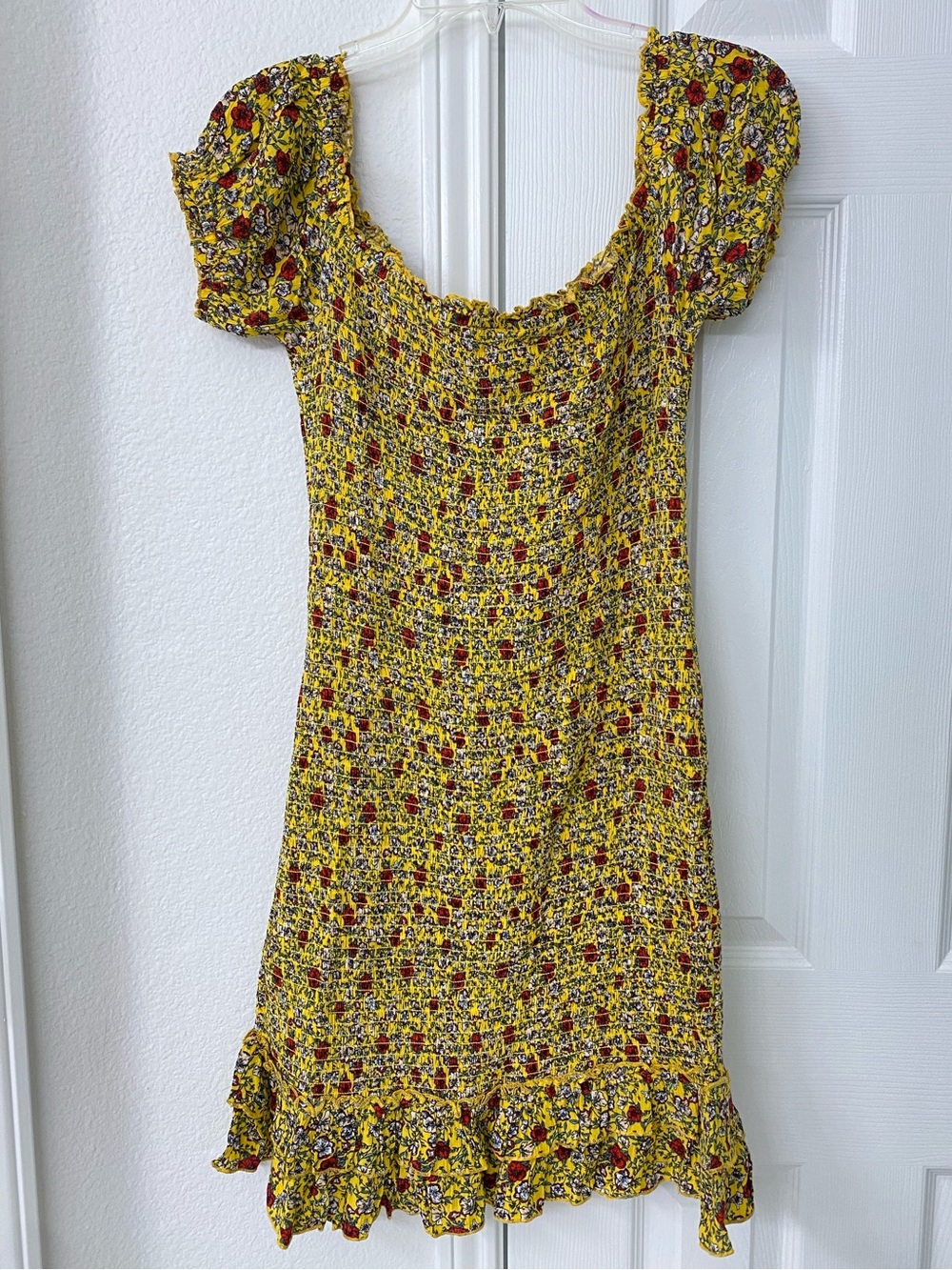 River Island Yellow Red and White Flower Print Dress